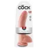 King Cock 9 - großer Dildo mit Hoden und Saugnapf (23 cm, naturfarben)