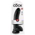 King Cock 9 - großer Saugfuß-Dildo mit Hoden (23cm) - schwarz