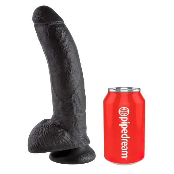 King Cock 9 - großer Saugfuß-Dildo mit Hoden (23cm) - schwarz