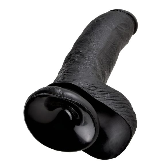 King Cock 9 - großer Saugfuß-Dildo mit Hoden (23cm) - schwarz