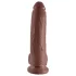 King Cock 9 - großer Saugnapf-Dildo mit Hoden (23cm) - braun