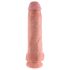 King Cock 11 - Saugnapf-Dildo mit Hoden (28cm) - Naturfarbe