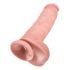 King Cock 11 - Saugnapf-Dildo mit Hoden (28cm) - Naturfarbe