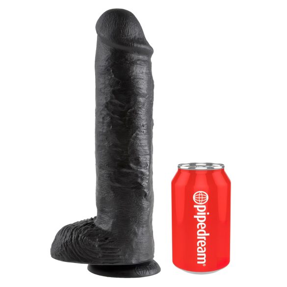 King Cock 11 - großer, haftender Dildo mit Hoden (28cm) - schwarz