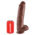 King Cock 11" - Großer Haftbasis-Dildo mit Hoden (28cm) - Braun