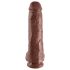 King Cock 11" - Großer Haftbasis-Dildo mit Hoden (28cm) - Braun