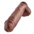 King Cock 11" - Großer Haftbasis-Dildo mit Hoden (28cm) - Braun