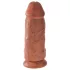 King Cock 9 Chubby - Saugnapf Dildo (23cm) - dunkles Natur