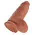 King Cock 9 Chubby - Saugnapf Dildo (23cm) - dunkles Natur