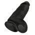 King Cock 9 Chubby - Saugnapf-Dildo mit Hoden (23cm) - Schwarz