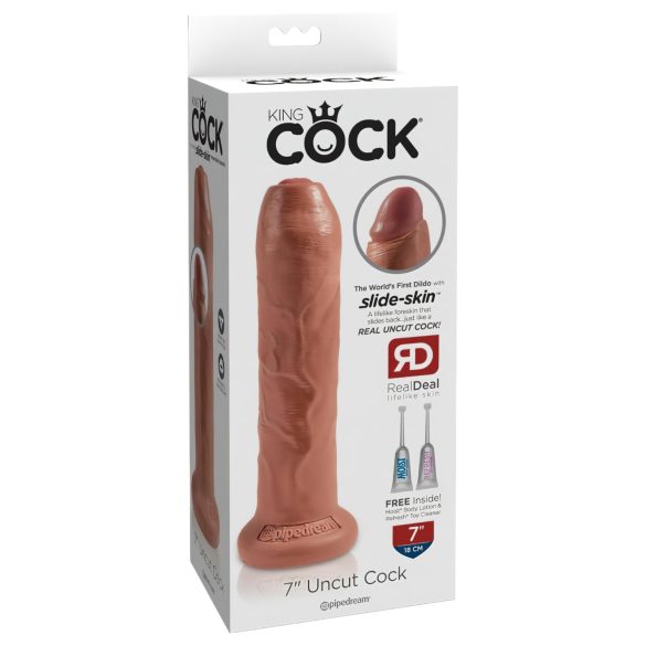 King Cock 7 - realistische Dildo (18 cm) - dunkles Naturfarben