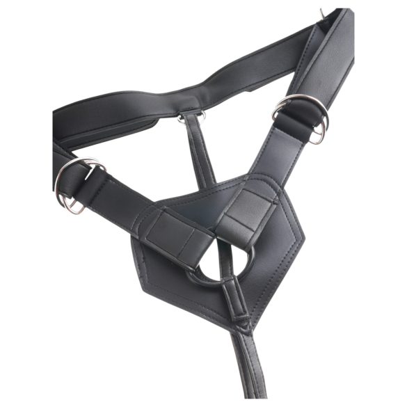 King Cock 7 - Strap-On Dildo mit Geschirr (schwarz)