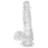 King Cock Clear 6 - kleiner Dildo mit Hoden & Saugnapf (15cm)