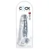 King Cock Clear 8 - Haftender, hodenförmiger Dildo (20cm)