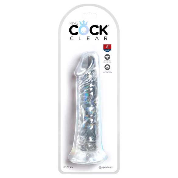 King Cock Clear 8 - großer Dildo mit Saugnapf (20 cm)