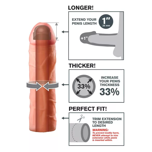 Pipedream - X-TENSION Perfect 1 - naturgetreuer Penismantel (17,7 cm, naturfarben)
