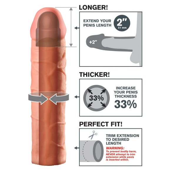 X-TENSION Perfect 2 - Naturgetreuer Penis-Mantel (20,3cm)