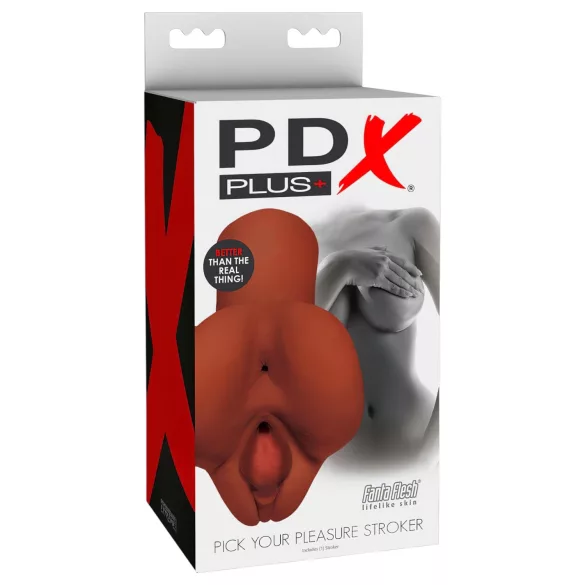 PDX Pick Your Pleasure - 2in1 realistische Masturbator (braun)