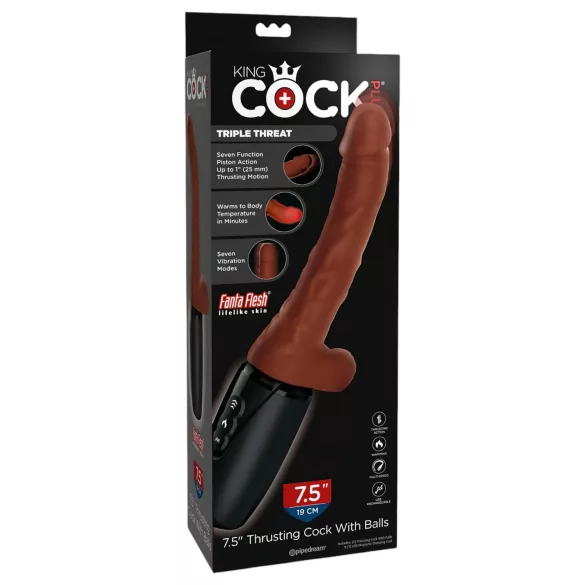 King Cock Plus 7,5 - Schubkraft Vibration (braun)