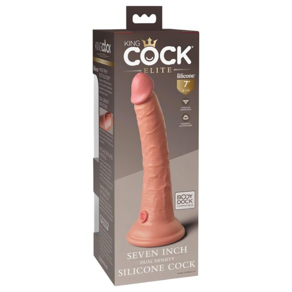 King Cock Elite 7 Zoll - Saugnapf, lebensechter Dildo (18cm) - Natur