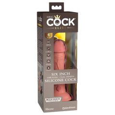 King Cock Elite 6 - Saugfuß-Vibrator (15cm) - natur