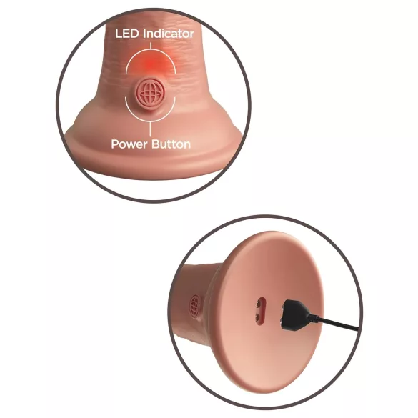 King Cock Elite 7 - Saugnapf, Funk-Vibrator 18cm - Natur