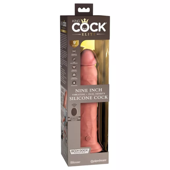 King Cock Elite 9 - Saugnapf Vibrator 23cm - Natur