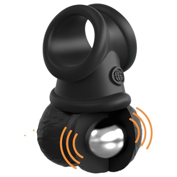 King Cock Crown Jewels - vibrierender Penisring (schwarz)