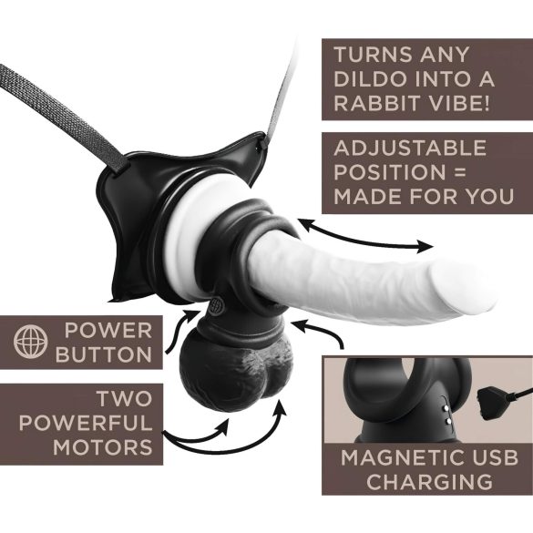 King Cock Crown Jewels - vibrierender Penisring (schwarz)