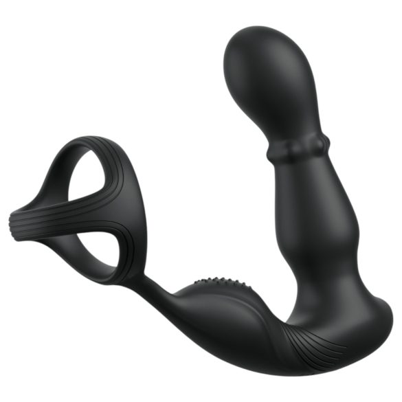 Anal Fantasy Ass-Gasm - Drehkopf Anal-Vibrator mit Penisring (Schwarz)
