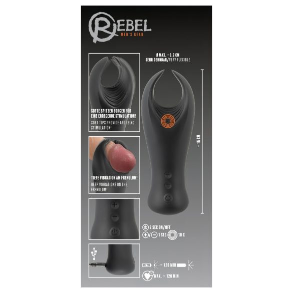 Rebel - Vibro-Eichel-Stimulator (schwarz)