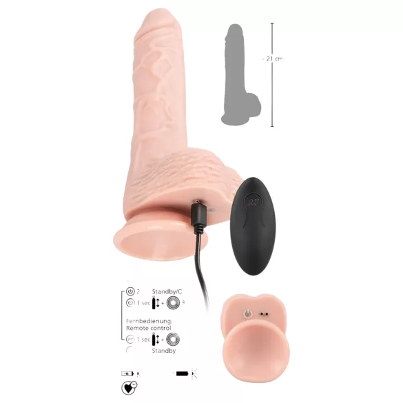 You2Toys - Medical RC - stoßender, rotierender Vibrator (naturfarben)