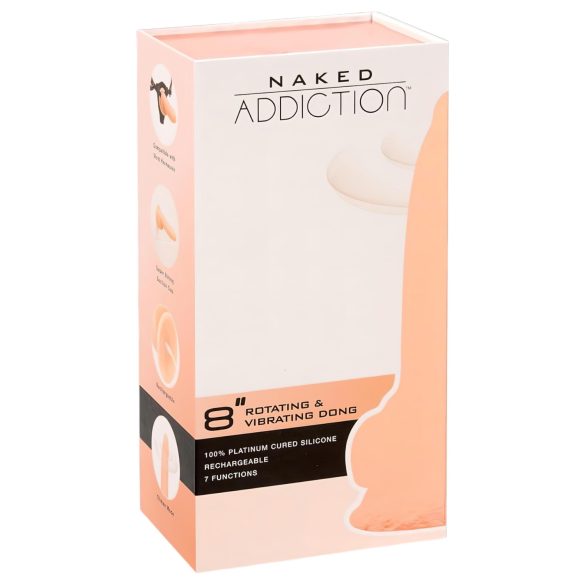 Naked Addiction Rotating 8 - rotierender Vibrator (20cm) - natur