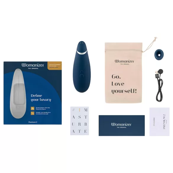 Womanizer Premium 2 - Luftstoß-Klitorisstimulator (Blau)