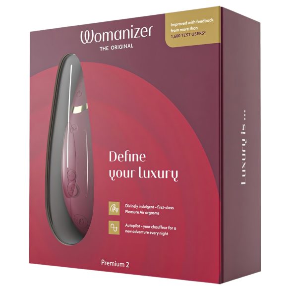 Womanizer Premium 2 - Luftwellen-Klitorisstimulator (Rot)