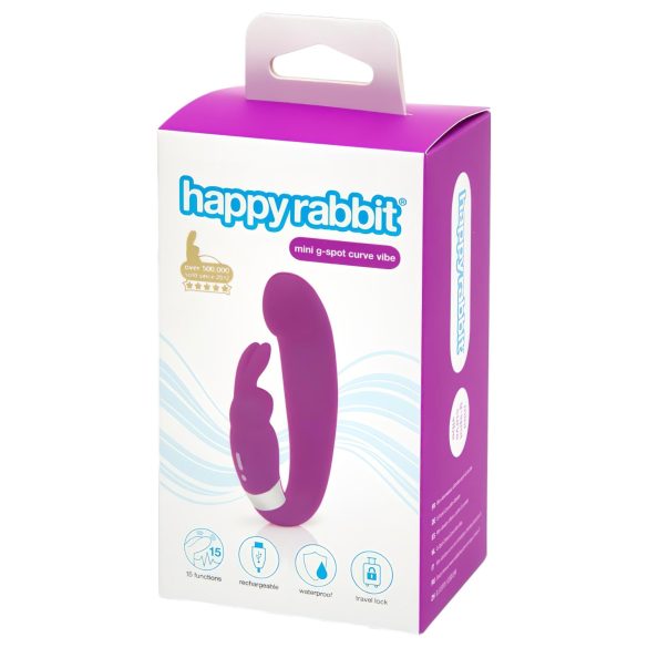 Happyrabbit Mini G - Akku G-Punkt Vibrator mit Klitorisarm (Lila)