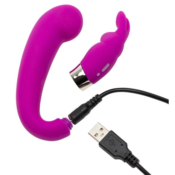 Happyrabbit Mini G - Akku G-Punkt Vibrator mit Klitorisarm (Lila)
