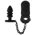 Black Velvets - Silikon Peniskäfig mit Analplug (schwarz)