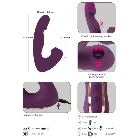Javida - 4in1 Klitorisstimulator Vibrator (lila)