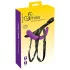 SMILE - lila-schwarzes Strap-On-Duo-Dildo mit Unterteil