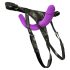 SMILE - lila-schwarzes Strap-On-Duo-Dildo mit Unterteil