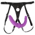 SMILE - lila-schwarzes Strap-On-Duo-Dildo mit Unterteil