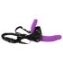 SMILE - lila-schwarzes Strap-On-Duo-Dildo mit Unterteil