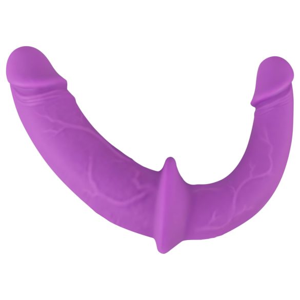SMILE - lila-schwarzes Strap-On-Duo-Dildo mit Unterteil