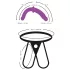 SMILE - lila-schwarzes Strap-On-Duo-Dildo mit Unterteil