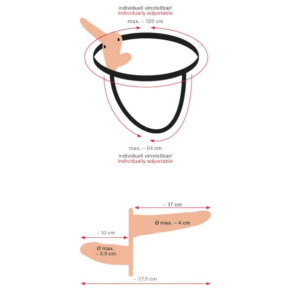 You2Toys - Strap-On Duo Vibrator - Natur