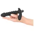 Black Velvet gerippter Vibrator - mittel (schwarz)