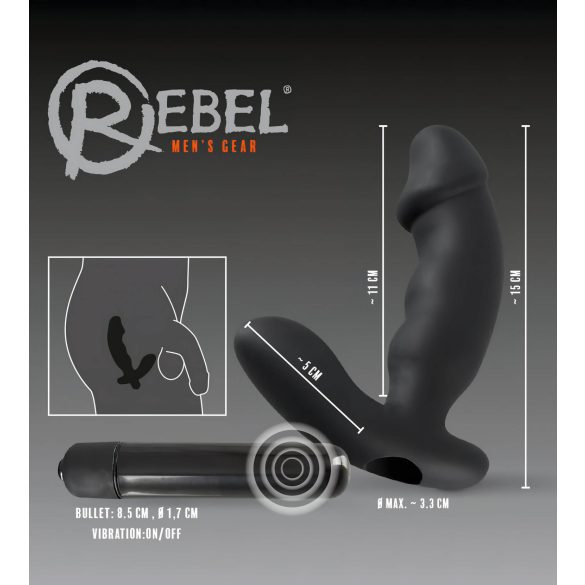 Rebel - Penis-Prostata-Vibrator (schwarz)