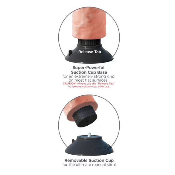 King Cock 9 Saugnapf-Vibrator (23 cm) - natur