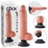 King Cock 10 Saugfuß-Vibrator (25 cm) - natur